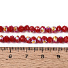 AB Color Plated Opaque Glass Rondelle Beads Strands EGLA-T029-4mm-09G-4
