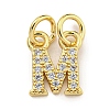 Initial Letter Brass with Cubic Zirconia Charms KK-Q814-26M-G-1