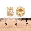 Brass Micro Pave Clear Cubic Zirconia European Beads KK-B186-18G-3