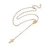 Alloy Cross & Oval Virgin Mary Rosary Bead Necklaces for Women WGC59F8-01-2