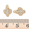 Brass Micro Pave Clear Cubic Zirconia Charms KK-D261-03G-3