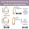 16Pcs 2 Style Brass Stud Earring Findings KK-BBC0008-42-2