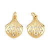 Brass Micro Pave Clear Cubic Zirconia Charms KK-Q085-02D-G-1