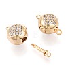 6Pcs Brass Clear Cubic Zirconia Box Clasps KK-T073-45G-3