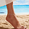 925 Sterling Silver Cable Chain Anklet AJEW-Z029-13G-5