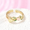 Brass Cuff Open Rings for Women RJEW-C164-05C-G-1