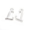 Silver Color Plated Alloy Letter Pendants PALLOY-J718-01S-L-1