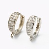 Brass Micro Pave Clear Cubic Zirconia Stud Earring Findings ZIRC-L097-024P-1