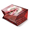 Christmas Theme Tartan Non-woven Fabric Gift Tote Bags with Handle ABAG-G017-01D-4