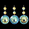 3Pcs Round Glass Suncatchers for Outdoor Garden Hanging Decoration HJEW-TADJ0001-02-3