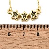Brass Glass Triple Star Pendant Necklaces KK-CBAB173-03G-02-5