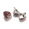 Heart Brass Enamel Prayer Box Pendants LS-KK-24X21-5