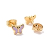 Enamel Butterfly Stud Earrings with 316L Surgical Stainless Steel Pins EJEW-P204-04G-05-2