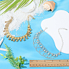 2Pcs 2 Styles Alloy Bell Chain Tassel Anklets AJEW-ME0002-98-3