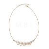 Natural Cultured Freshwater Pearl Rice Graduated Beaded Necklaces with 304 Stainless Steel Cable Chains NJEW-TA00226-4