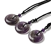 Natural & Synthetic Mixed Stone Pendant Necklace with Nylon Cords NJEW-D051-01-2