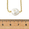 Natural Baroque Keshi Pearl Pendant 304 Stainless Steel Cable Chain Necklaces for Women NJEW-JN06225-02-4