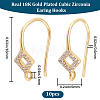 10Pcs Brass Micro Pave Clear Cubic Zirconia Earring Hooks KK-BBC0008-73-2