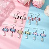 Handmade Glass Seed & Acrylic Beads Bowknot Dangle Earrings EJEW-MZ00298-2