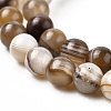 Natural Striped Agate/Banded Agate Bead Strands G-K166-13-6mm-02-6