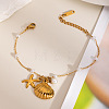 Summer Shell Starfish Stainless Steel Charm Bracelets ME5016-1-2