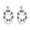 Brass Inlaid Clear Cubic Zirconia Charms ZIRC-S069-021P-1
