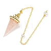 Natural Rose Quartz Chip & Resin Dowsing Pendulum Big Pendants G-H293-02G-13-2