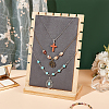 Wooden Slant Back Necklace Organizer Display Stands with Velvet Mat AJEW-WH0471-130A-5