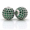 Brass Cubic Zirconia Beads ZIRC-F001-35P-1