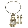 Vintage Alloy Flower & Mirror Pendant Jewelry Set WGD7BC1-01-2