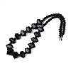 Natural Black Onyx(Dyed & Heated) Round & Cone Beaded Necklaces NJEW-N064-03B-2