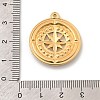 304 Stainless Steel with Crystal Rhinestone Enamel Pendants STAS-G358-21G-3