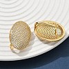 Brass Micro Pave Clear Cubic Zirconia Hoop Earrings EJEW-C182-01G-3