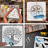 2Pcs 2 Styles PET Hollow Out Drawing Painting Stencils DIY-WH0394-0082-4