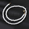 6MM White Round Plastic Pearl Beaded Necklaces for Women NJEW-L469-02G-1