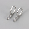 Brass & Clear Cubic Zirconia Hoop Earrings WG8BCA9-02-1
