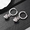 Brass Cubic Zirconia Hoop Earrings EJEW-Q015-01P-C-5