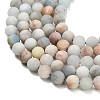 Natural Aquamarine Beads Strands G-P626-8mm-03-4