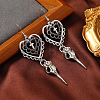 Gothic Heart Cross Skull Dangle Earrings MU2245-2