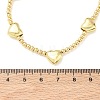 Brass Round Heart Beaded Necklaces NJEW-Z120-01G-5