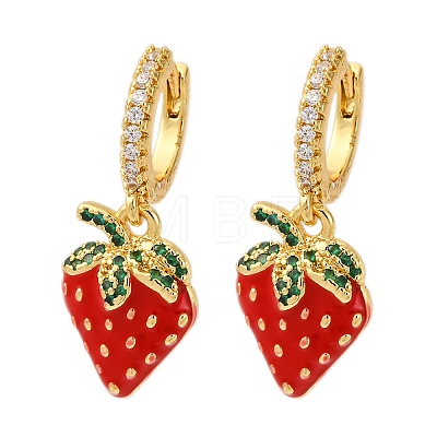 Brass Micro Pave Cubic Zirconia Hoop Earrings EJEW-D322-10G-1