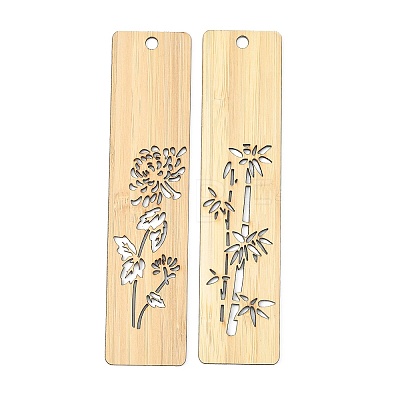SUPERFINDINGS 8Pcs Chinese Style Bamboo Bookmarks AJEW-FH0003-34-1