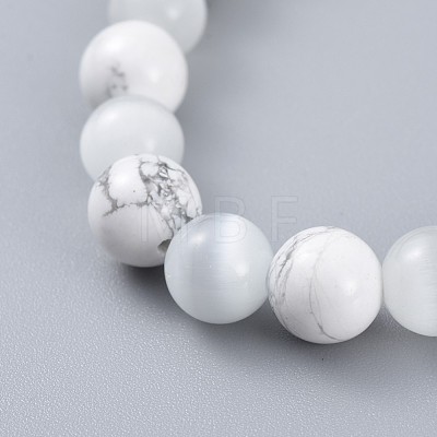 Natural & Synthetic Gemstone Stretch Bracelets BJEW-JB04506-1