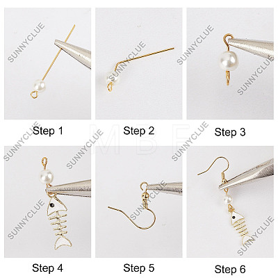 DIY Cat Asymmetrical Earring Making Kit DIY-SC0021-21-1