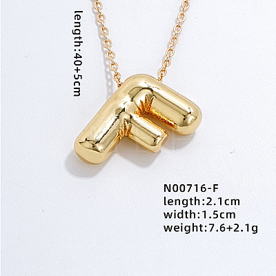 Stainless Steel Party Balloon Letter Pendant Cable Chain Necklaces for Women YF1942-6-1