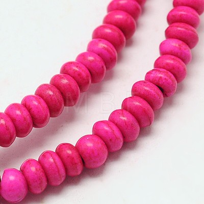 Dyed Synthetical Turquoise Rondelle Bead Strand X-G-P083-6mm-84A-1