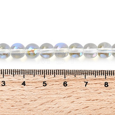 Electroplate Glass Beads Strands EGLA-Q062-8mm-A08-1