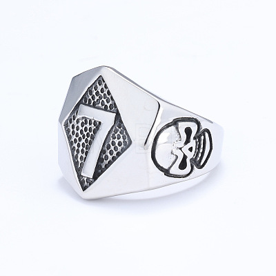 Punk Style 316L Stainless Steel Finger Rings for Men FS-WG96F45-03-1