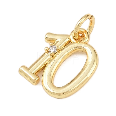 Brass Micro Pave Clear Cubic Zirconia Charms KK-P339-27G-10-1