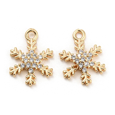 Brass Micro Cubic Zirconia Charms KK-Q789-33G-1